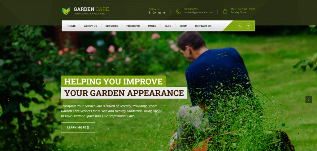 website design for landscapers